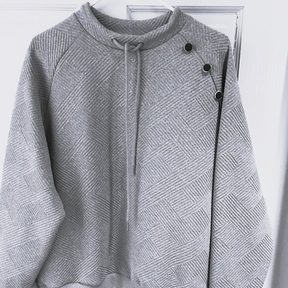 NWOT  2XL Textured  TOP  MOck neck Raglan sleeves - Picture 1 of 2